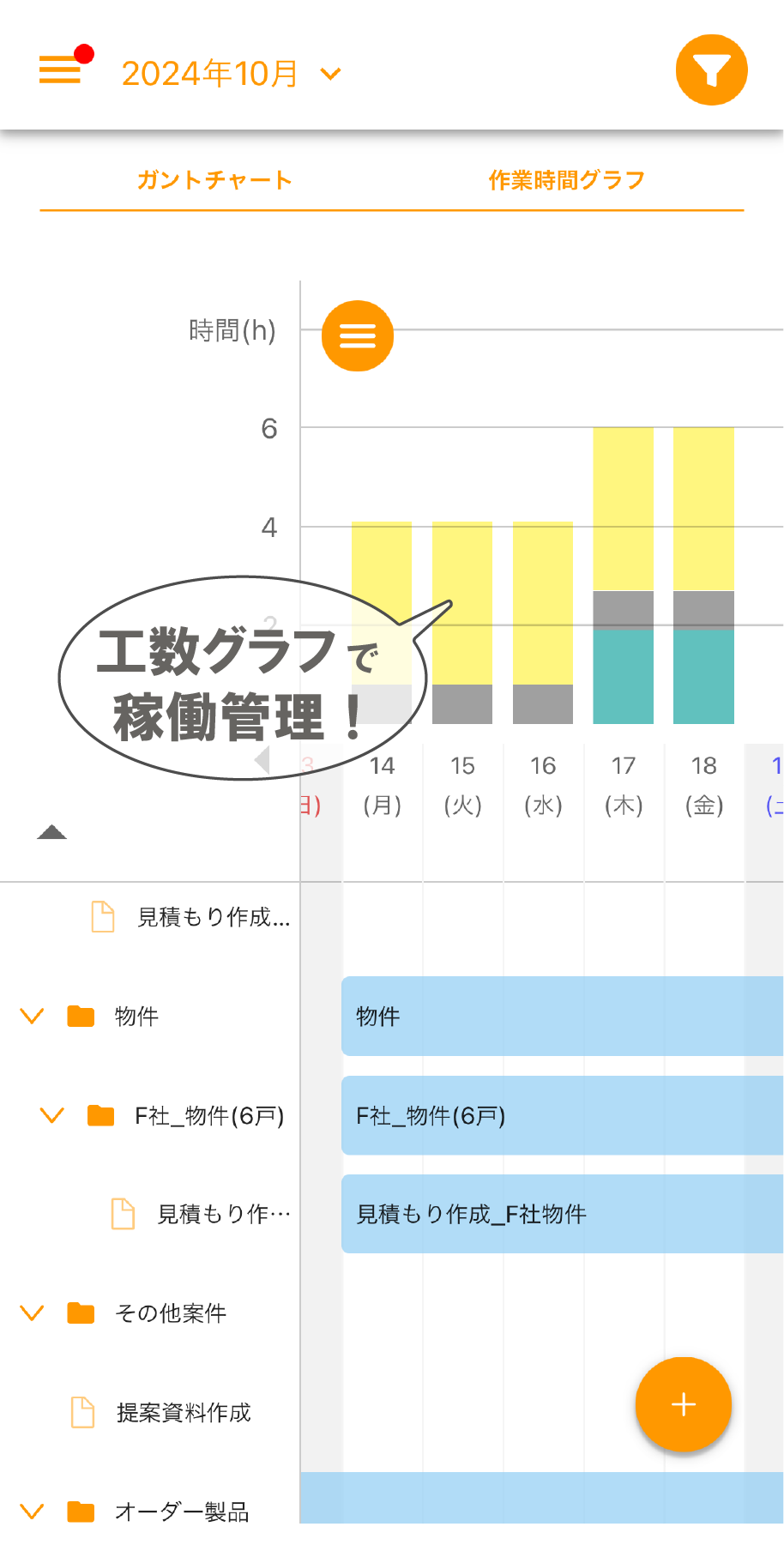 SaqQuttoガントチャート機能